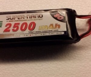 Li-Po batteri 11,1 volt 3 celler til sendere 2500 mAh